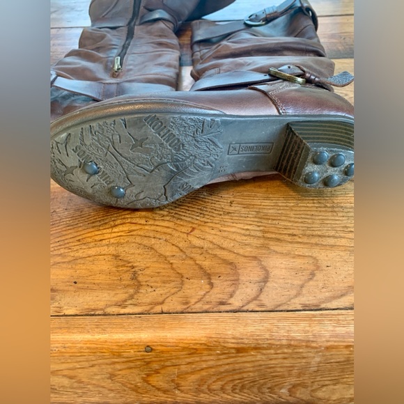 Pikolinos Brujas Buckle Riding Boot Soft Brown Leather Knee High Pull-On✨Sale - Picture 9 of 11